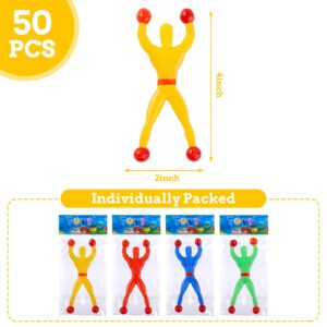 Shindel 50PCS Stretchy Wall Climbers, Sticky Wall Climbers Sticky Toy Fun Fidget Toys Classroom Prize Basket Egg Stuffers for Kids