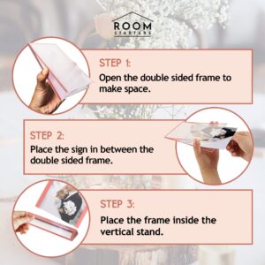 ROOM STARTERS Rose Gold 4x6 Acrylic Sign Holders (6-Pack) for Weddings & Events - Acrylic Table Number Holder, Photo Frames for Wedding Reception Table Menu Holder