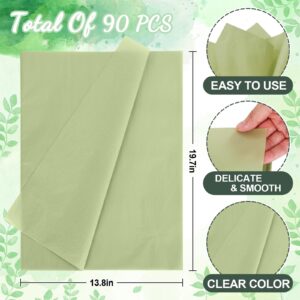 Whaline 90 Sheet Sage Green Tissue Paper Assorted Gradient Green Gift Wrapping Paper 13.8 x 19.7 Inch Sage Green Art Craft Tissue Paper for Gift Bags Baby Shower Wedding Birthday Party Decor