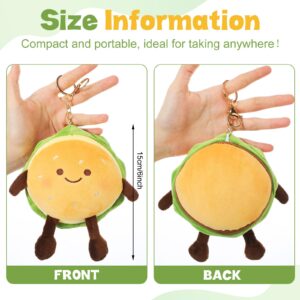 Barydat 6 Pieces Hamburger Plush Toy 6 Inch Cartoon Funny Cheeseburger Stuffed Toys Creative Food Plush Cute Hamburger Pillow with Keychain for Sofa Bedroom Office Decoration Holiday Birthday Gift