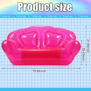 Kigley Inflatable Chair Blow up Couches Transparent Inflatable Sofa Seat Yard Patio Portable Inflatable Furniture Air Couch for Outdoor Indoor Camping Beach Room(66.14 x 39.37 x 37.4 Inch,Pink)