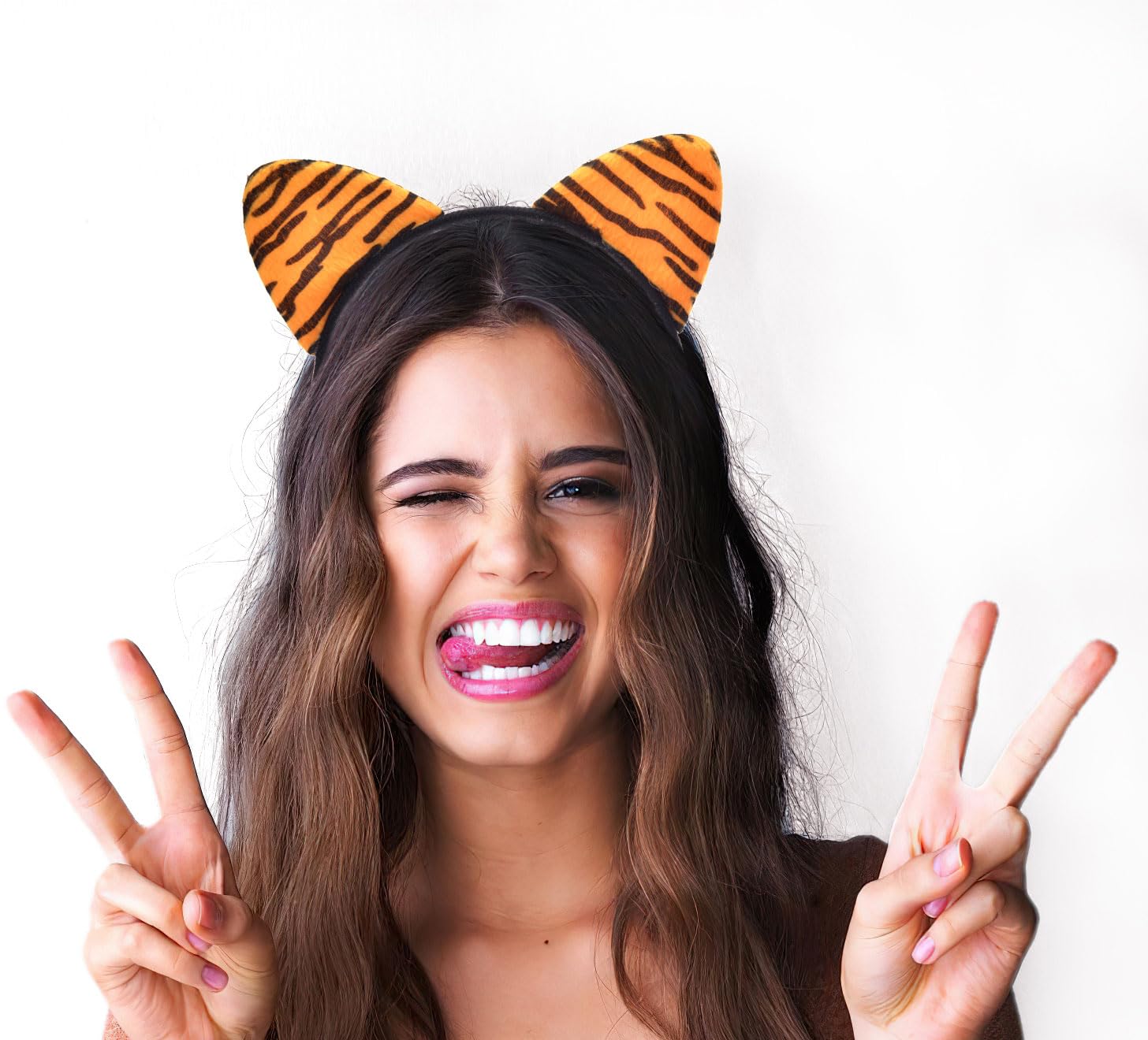 Liatunou Tiger Ear Headband,Cat Ear Headpiece, Cute Headwear for Halloween Christmas Party Favor Birthday Gift