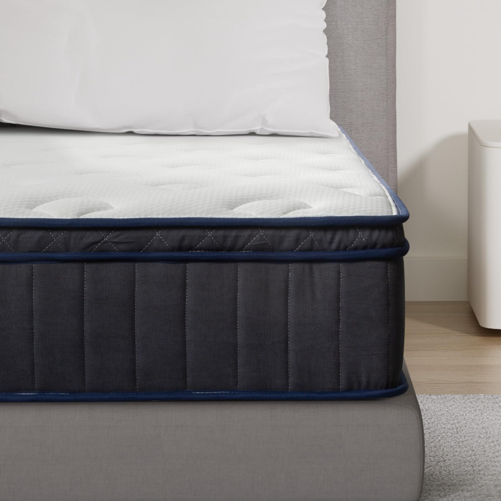 King Mattress, 12 Inch Hybrid King Size Mattress Medium Soft with Individual Pocket Coils & Memory Foam, King Mattress in a Box for Pressure Relief, Motion Isolation