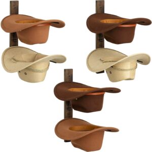 izzy & olives cowboy hat rack for 6 hats | hat storage - hang separately or combined | collapsible cowboy hat holder and cowboy hat rack for wall | cowboy hat hanger with hat display wall mount