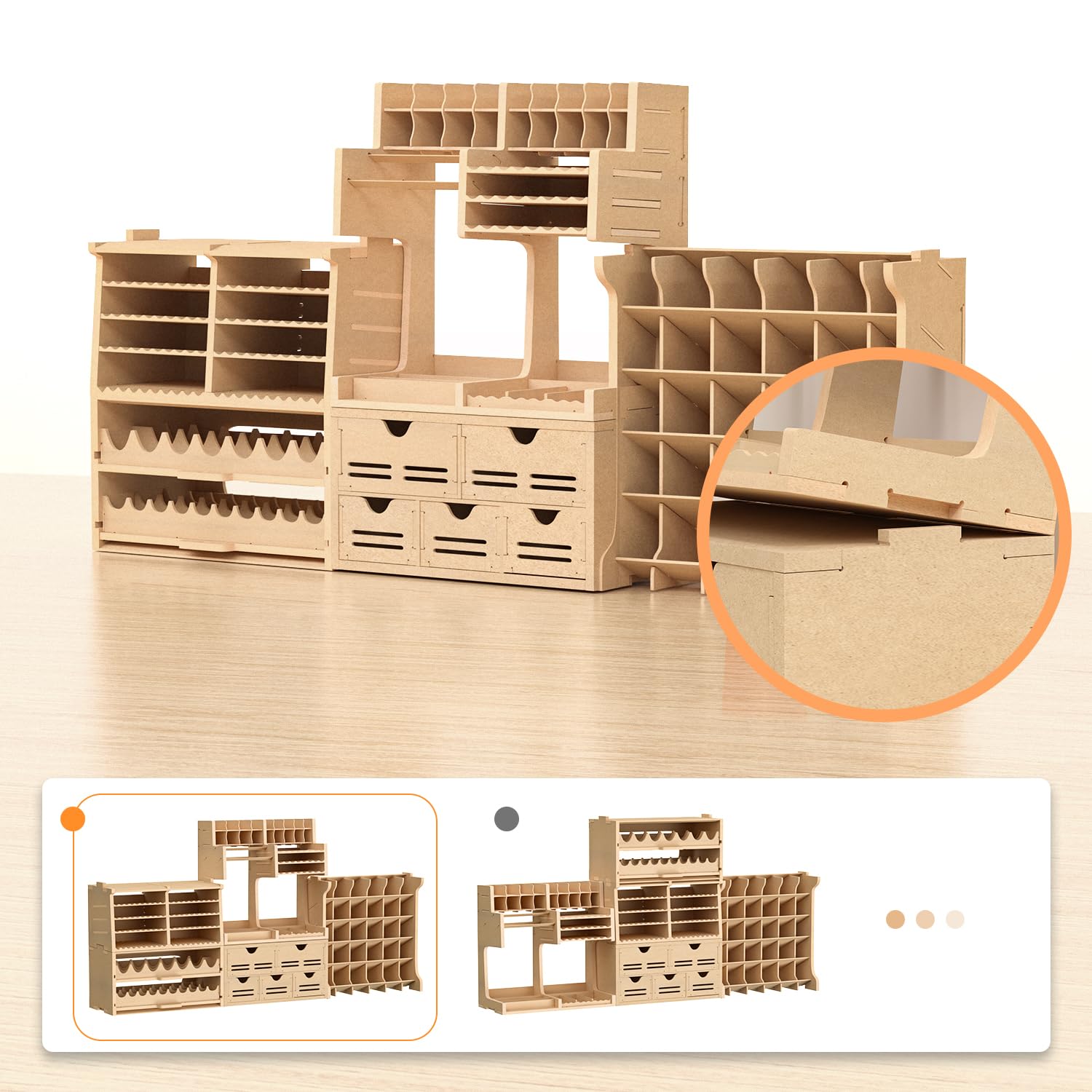 Bucasso Plastic Model Paint Rack Tool Storage Paint Storage Model Tool Storage Model Tool Storage Rack MDF Material Paint Rack Plastic Model Tool Storage Large Capacity Workbench GK RS