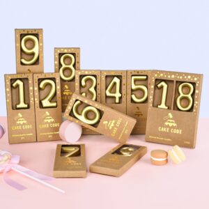 CAKE CODE 2.76 Inch Classical Gold 30 Number Birthday Candles, Gold Number Candles, Cake Number Candles, Party Celebration