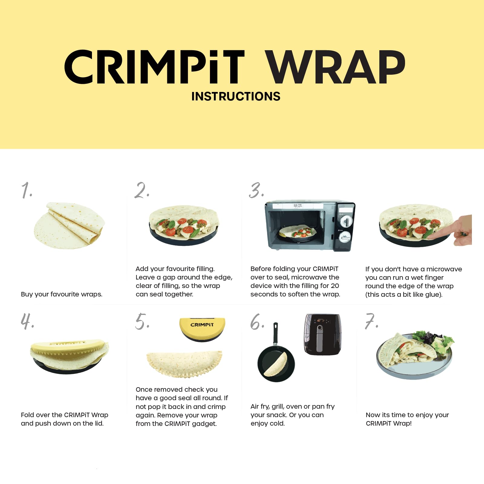 CRIMPiT Tortilla Sealer - Create Burritos, Calzones, Enchiladas & More - Start Enjoying Tortillas Like You've Never seen Them Before - Made in The UK