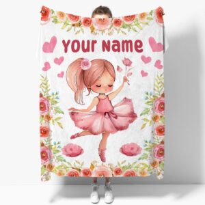 personalized blanket with name custom ballet dancer custom name flannel blanket soft throw meaningful gift for toddlers girls boys kids pets daughter son 50 * 40" s for kid