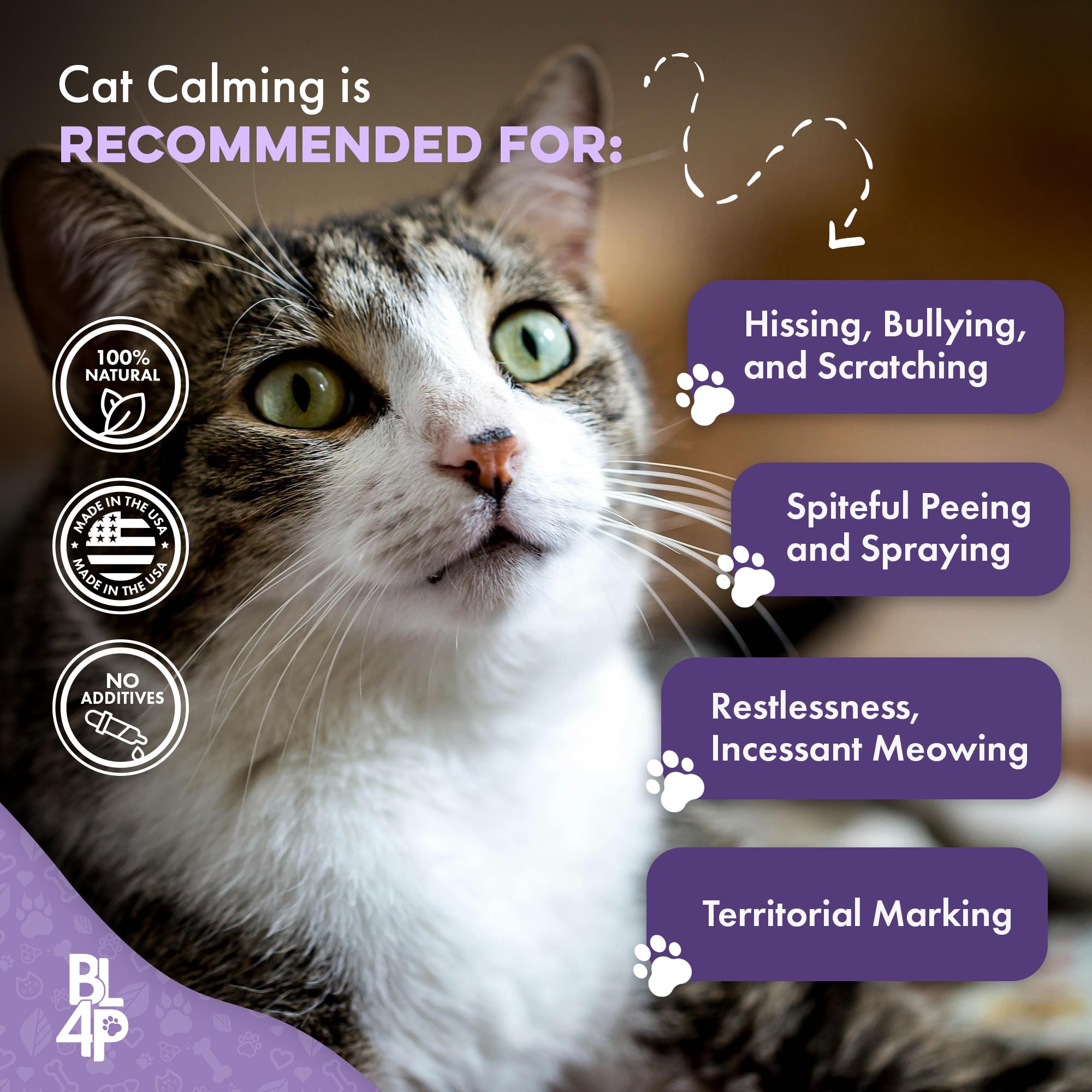 Anti Aggresion for Cats Calming Remedy - A Natural Diffuser and Cat Calming Aid for Stress, Spritefull Spraying, Scratcihng & Territorial Behavior - Non-Drowsy - 400 Odorless, Tasteless Pills