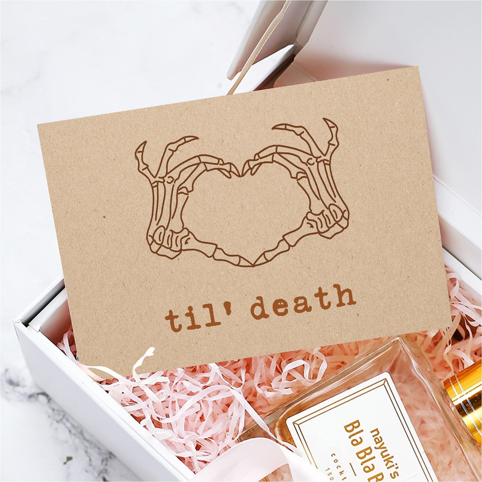 Skeleton Halloween Wedding Card, Til Death Wedding Anniversary Card, Spooky Anniversary Card, Bridal Party Card