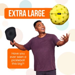 TILTECH Pickleball Pillow - Huggable Plush Pickleball Cushion, 12" Soft & Comfortable Stuffed Pickleball Gift, Realistic and Funny Pillow, Gifts for Pickleball Lovers, Sports Pillow