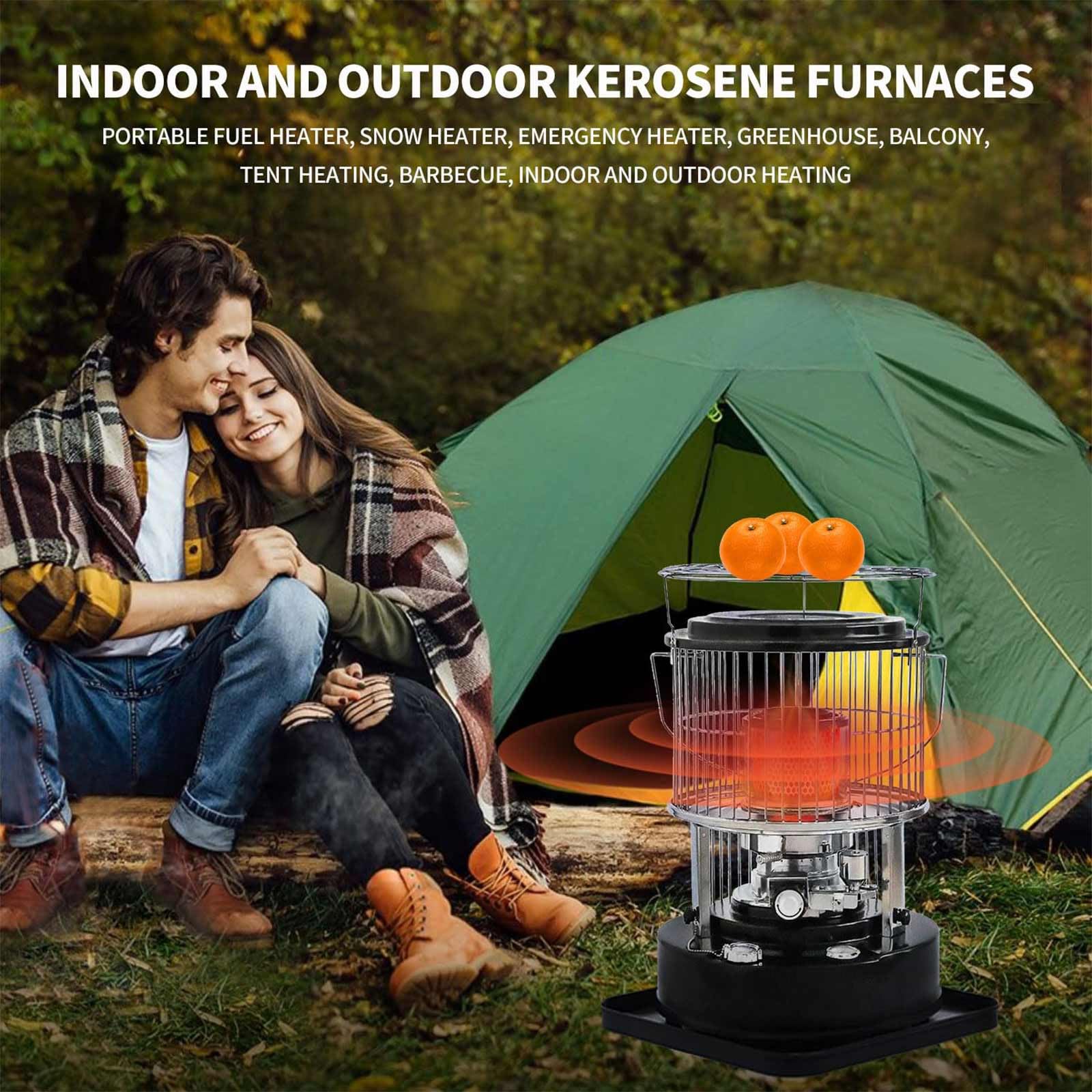 Kerosene Heater 11000 BTU, Kerosene Heaters for Indoor Use, with Auto Tip Over Shut Off, Portable Kerosene Stove, Camp Tent Heater for Cooking, Ice Fishing, Survival Emergency, Black