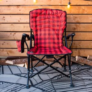 Kuma Outdoor Gear Switchback Heated Chair with Carry Bag, Luxury Heated Outdoor Chair for Camping, Glamping, Sports & Outdoors (Red/Black)