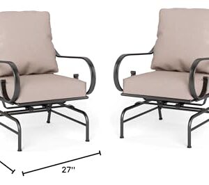 Sophia & William Extra Large & High Back Patio Furniture Set Metal Modern Outdoor Conversation Sets with Motion Chairs