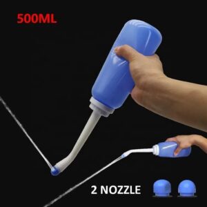 Mini Handheld Bidet for Personal Hygiene Care, Bottom Wiper, 500ML Portable Travel Bidet | Toilet Bidet Sprayer for Men Women Portable Peri Bottle- Perineal Care After Birth, Baby Travel Bathing.