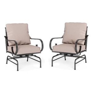 Sophia & William Extra Large & High Back Patio Furniture Set Metal Modern Outdoor Conversation Sets with Motion Chairs