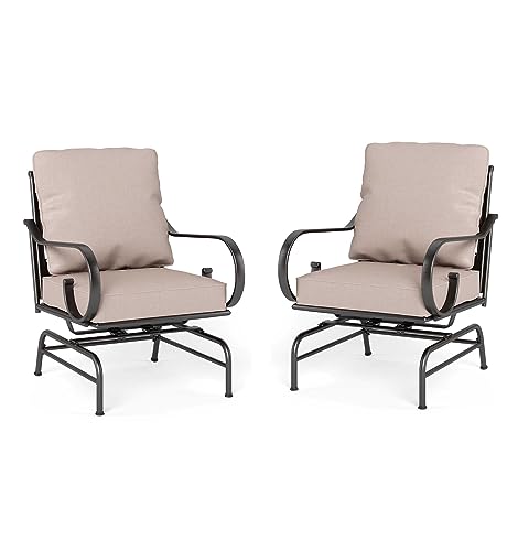 Sophia & William Extra Large & High Back Patio Furniture Set Metal Modern Outdoor Conversation Sets with Motion Chairs