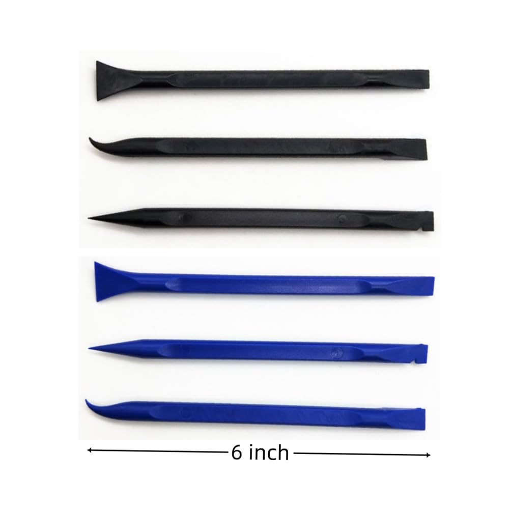 Carbon Fiber Plastic Scraper Multi-Purpose Scraper Non-Scratch Cleaning Tool Easy to Clean Small and Narrow Spaces and Gaps, Perfect to Remove Stickers, Labels, Oil Stains, Food, Dirt, Etc 6-Pcs