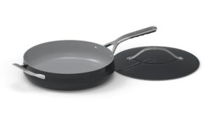 cuisinart culinary collection nonstick cookware 4.5 qt. sauté pan + helper handle + cover, black