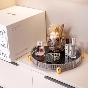 Makeup Perfume Organizer, 360° Rotating Perfume Tray, Vanity Tray, Cosmetic Skincare Tray, Countertop Organizer Tray for Bathroom, Clear