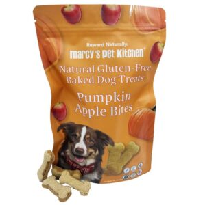 marcy's pet kitchen- all natural, crunchy, pumpkin biscuit dog treats - homemade - crunchy approved- vegan, gluten free, human grade ingredients, made in the usa, healthy pumpkin dog treats