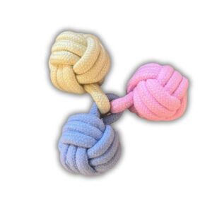 PE-TEL CREATIVITY Dog Rope Toy | Dental Cotton Rope Ball Chew for Puppies/Small/Medium Dogs - Twisted Fun with Colorful Teething Play | Energize Your Dog to Keep Them Busy | Long Lasting