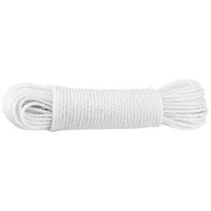 Clotheslines, 65.6 Ft Clothesline Long Clothes Line, Nylon Clothesline Rope Laundry Line Rope Craft Drying Rope for Camping Travel Home Use DIY Rope Laundry Line Dryer Rope (White)