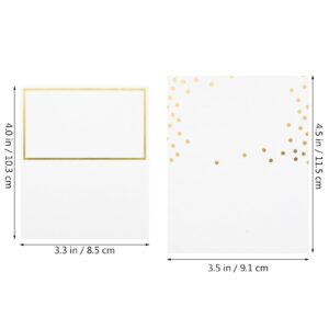 HOMSFOU 100pcs Place Cards, Wedding Name Cards Tent Place Cards with Gold Foil Border for Table Setting Weddings Banquets