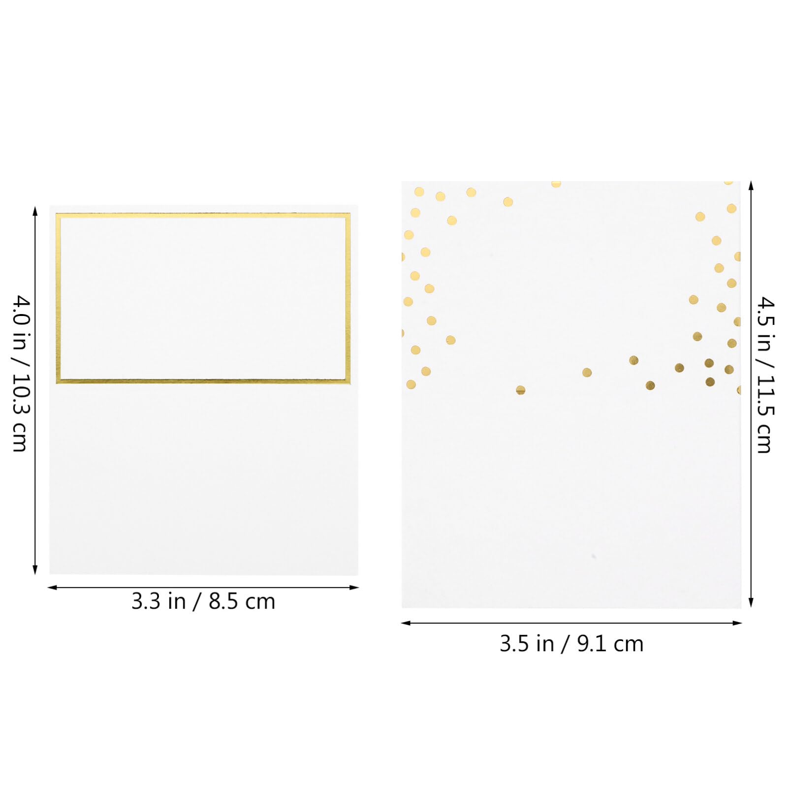 HOMSFOU 100pcs Place Cards, Wedding Name Cards Tent Place Cards with Gold Foil Border for Table Setting Weddings Banquets