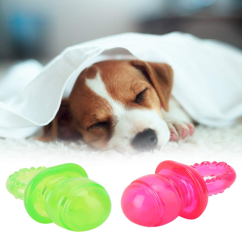 Chew Toys,2Pcs Dog Pacifier Chew Toys Puppy Molar Chewing Training Toys Bite Resistant Chew Tools for Pet Puppy Dogs Cats Red Green