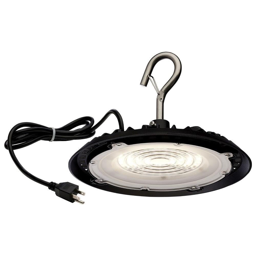 Satco 65/962 Hi-Pro 8-Inch Round LED Shop Light, UFO Utility Light, 60 Watts, Black