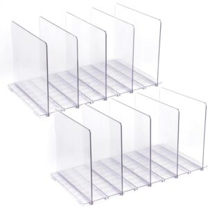 Acrylic Shelf Dividers 8 Pack Clear Closet Shelves Divider for Clothes Purse Bag Handbag Organizer Sunglasses, Adjustable Plastic Acrylic Shelves Organization for Home kitchen Bedroom Bathroom