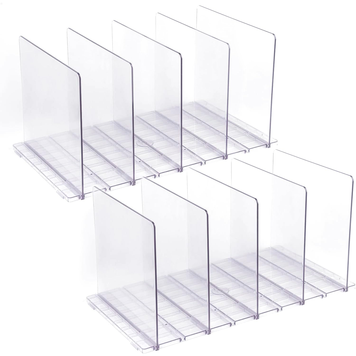 Acrylic Shelf Dividers 8 Pack Clear Closet Shelves Divider for Clothes Purse Bag Handbag Organizer Sunglasses, Adjustable Plastic Acrylic Shelves Organization for Home kitchen Bedroom Bathroom