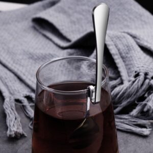 4pcs Hanging Coffee Spoons, Bending Handle Jam Spoons Stainless Steel Honey Spoons Dessert Spoons for Tea Coffee Dessert, 4 Size