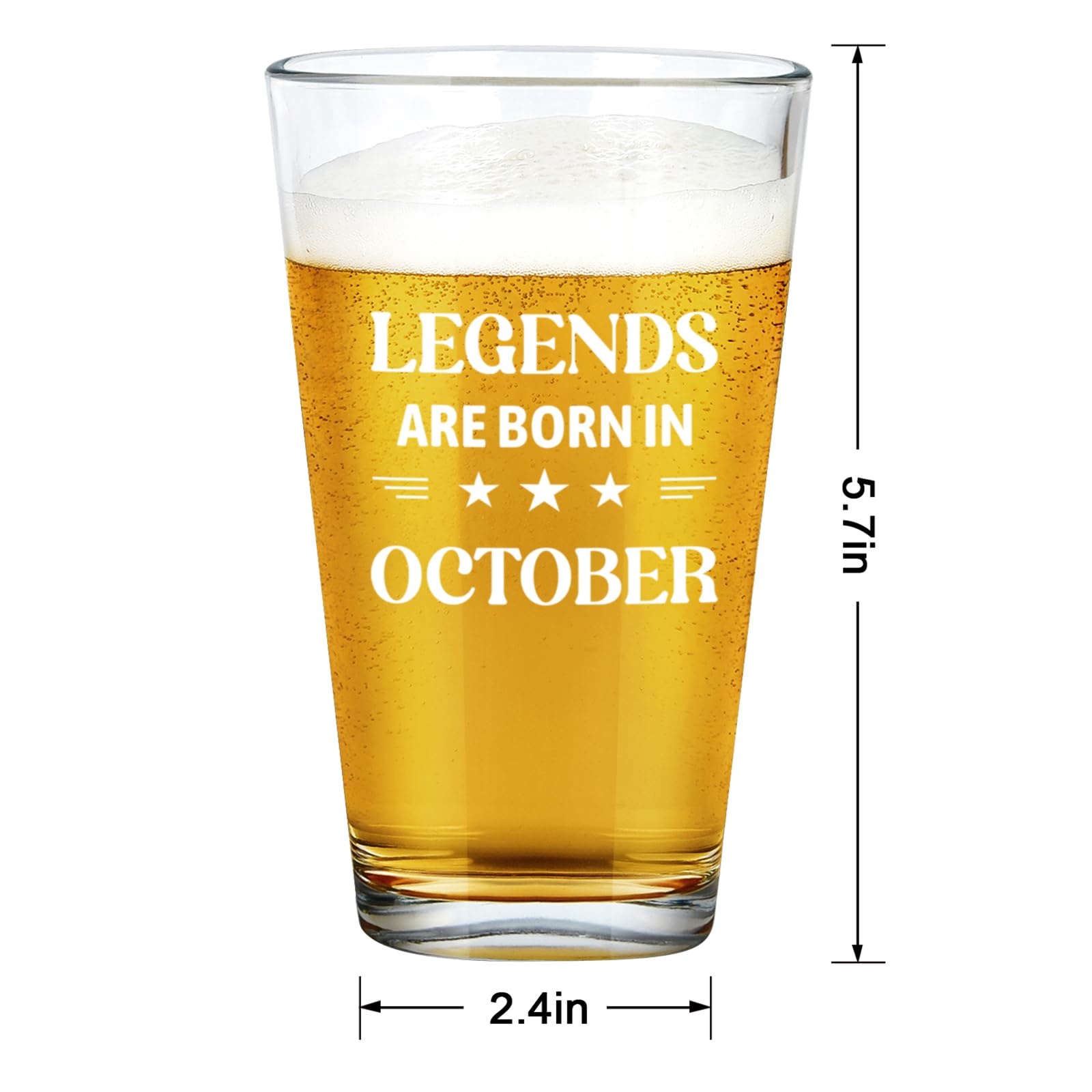 Futtumy Birthday Beer Glass Gifts for Men, Legends are Born in October Beer Glass, Funny October Birthday Gift for Men Husband Dad Boyfriend Uncle Son Coworker Boss, 40th 50th 60th Birthday Gifts Idea