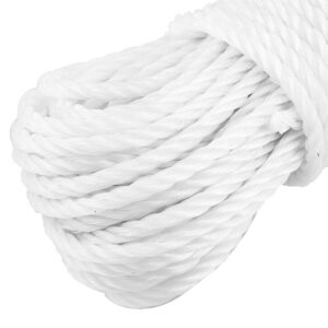 Clotheslines, 65.6 Ft Clothesline Long Clothes Line, Nylon Clothesline Rope Laundry Line Rope Craft Drying Rope for Camping Travel Home Use DIY Rope Laundry Line Dryer Rope (White)