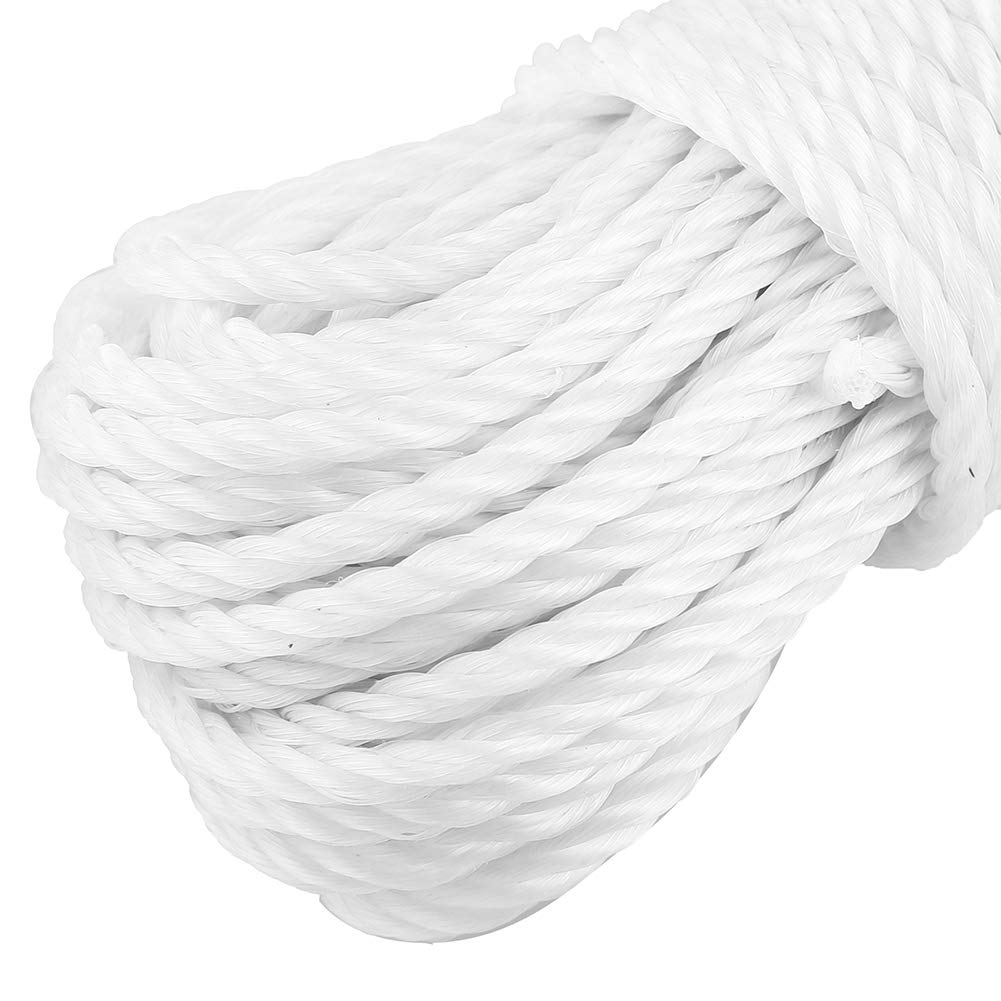 Clotheslines, 65.6 Ft Clothesline Long Clothes Line, Nylon Clothesline Rope Laundry Line Rope Craft Drying Rope for Camping Travel Home Use DIY Rope Laundry Line Dryer Rope (White)