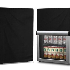 Dalema Outdoor Refrigerator Cover,600D Heavy Duty 100% Waterproof Upright Freezer Cover,Outside Stand Up Fridge Covers.Front Can Be Rolled-Up by Zippers.(Black,20" W x 20" D x 33" H)