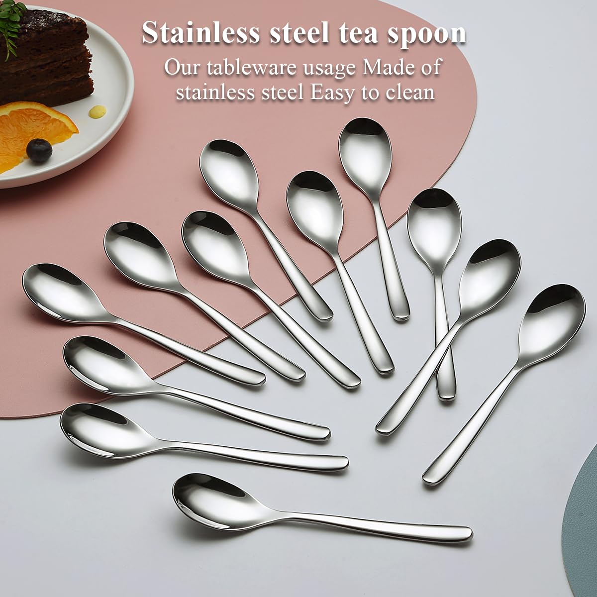 Kyraton Teaspoons Set of 12, Stainless Steel Coffee Spoon, Spresso Spoons for Home, Restaurant, Hotel, Parties, Dishwasher Safe