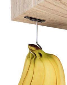 yqh banana hooks, stainless steel hooks under cabinet foldable for banana or other lightweight kitchen items, pre-drilled holes (screws available!), keep banana fresh and durable