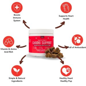 iHeartDogs Heart & Vitality Cardio Support for Dogs - Dog Heart Health Supplement with Anchovy Oil, Taurine, Flaxseed, Arginine, Blueberry Extract, Coenzyme Q10