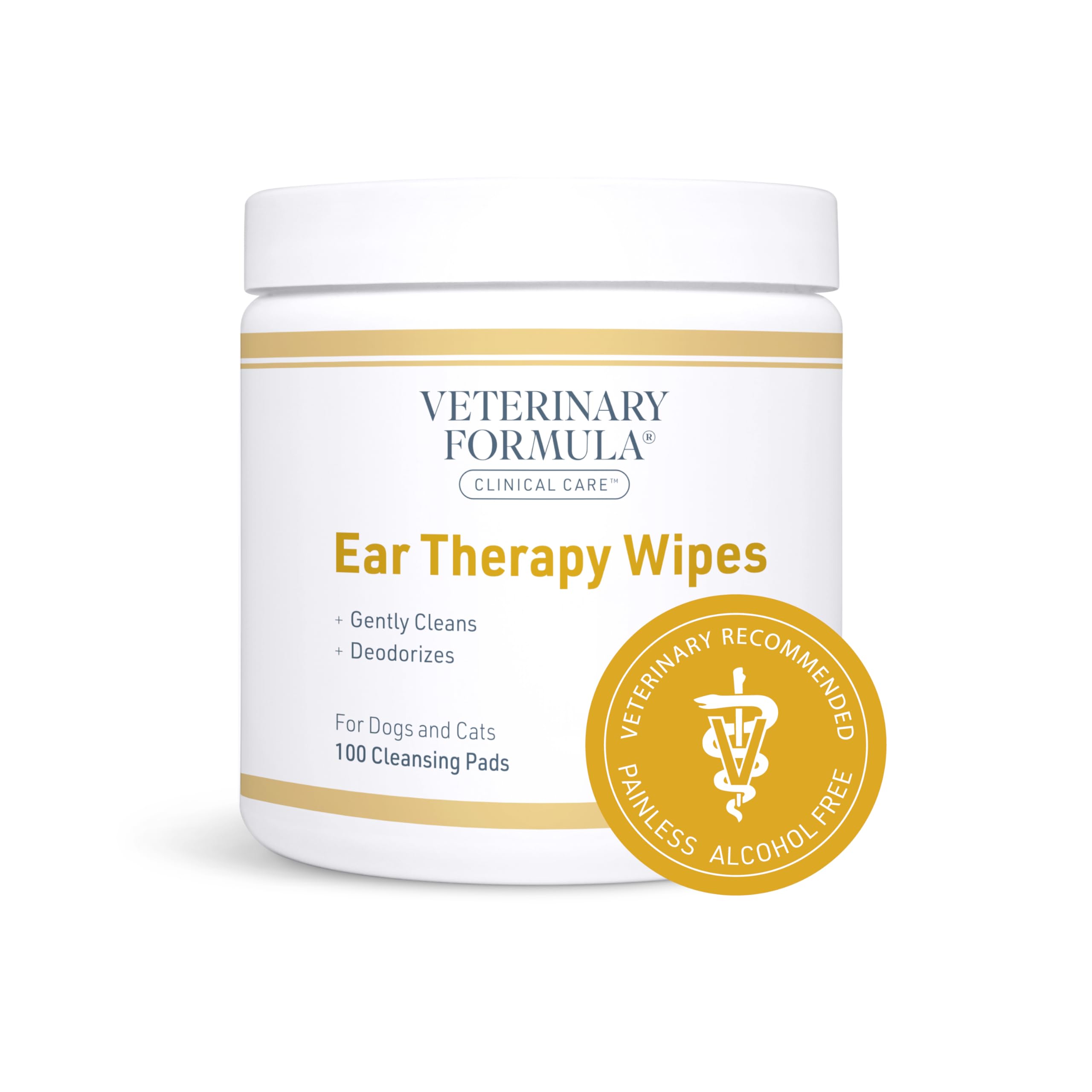 Veterinary Formula Clinical Care Ear Therapy Wipes, 100ct – Cat and Dog Ear Cleaner – Help Relieve Itchy Ears Quickly & Effectively Remove Dirt, Debris, and Foul Odor