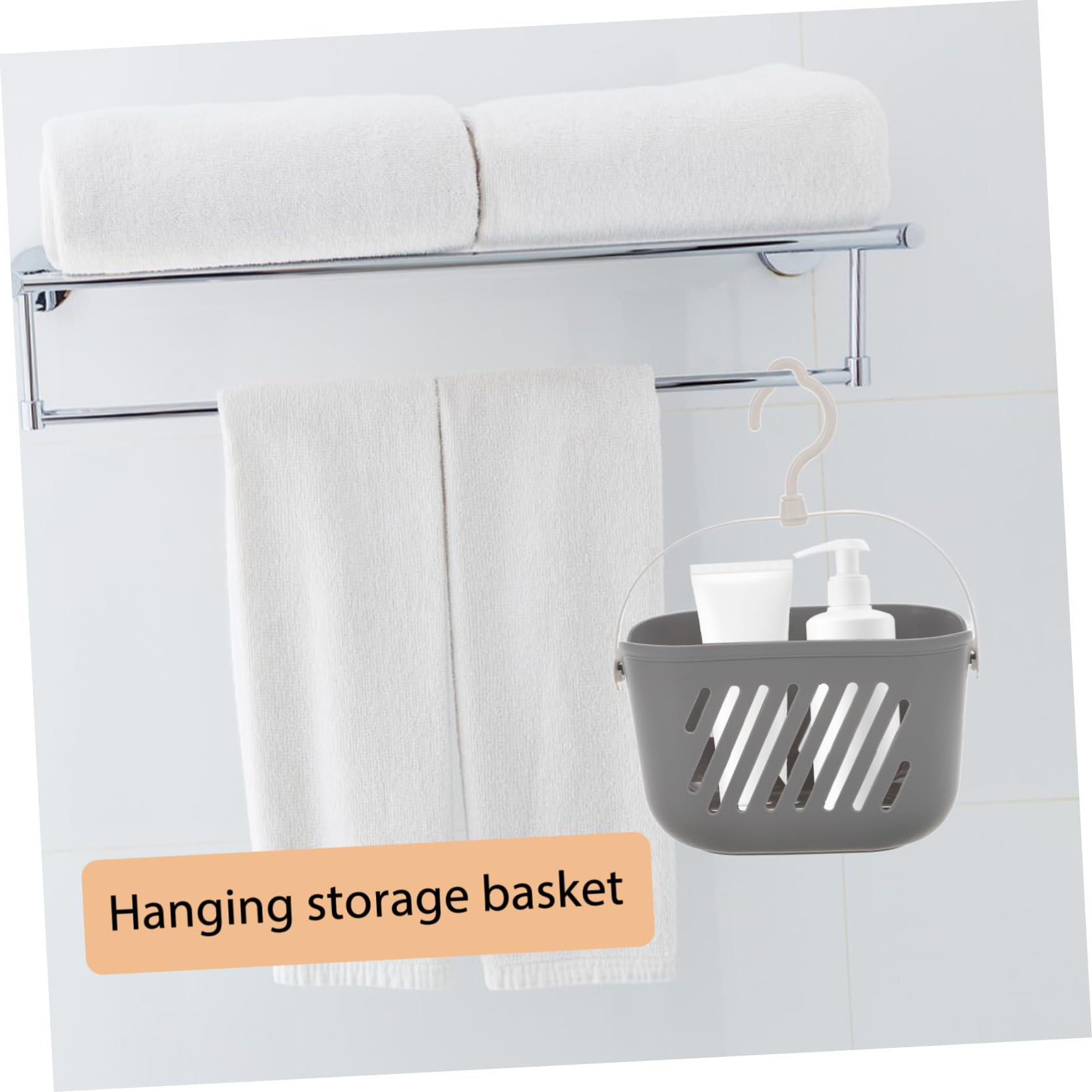 Cabilock bathroom hand basket kitchen organzier hanging shower basket bathroom hanging basket toiletry storage basket plastic storage basket plastic hamper portable shower shower tote