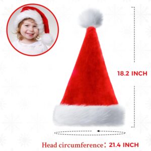 Iioscre Kids Santa Hat Christmas Hats for Girls Boys, Unisex Toddler Plush Xmas Holiday Hat,Comfort Velvet Luxury Santa Claus Hat, Thicken Classic Child Christmas Party Supplies for New Year Festive