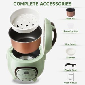 TMABSOE Rice Cooker 6 Cup (Cooked), Small Rice Cooker with 6 Cooking modes,24-Hr Delay Timer and Auto Keep Warm Function, Non-Stick Inner Pot,1.6L Suitable For 1-3 People