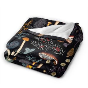 Mushroom Gifts Blanket 50"X40" Bed Throw Blanket Soft Lightweight Cozy Warm Blankets for Kids Teens Men Women