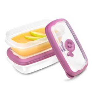 tribello small 8 oz microwave food storage containers with lids, plastic storage/on the go container, with airtight steam vent lids, freezer/dishwasher safe, bpa free, 1 cup - 2 pack