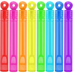 Goodie Bags Stuffers for Kids Party, 32 Pack Mini Neon Bubble Wands for Party Favors Supplies in Gift Box, Classroom School Reward, and Pinata Filler Toys, Birthday Decorations, Small Halloween Treats