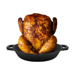 Thanksgiving Cast Iron Chicken Roaster Beer Can Chicken Roasting Pan, Beer Can Chicken Holder Chicken Stand for Most Grills and Oven, Turkey Roasting Pan for Thanksgiving Christmas Roast Chicken