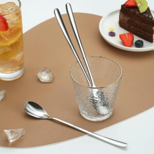 Evanda Long Handle Iced Tea Spoons Set of 12 Pieces, Stainless Steel Teaspoons, Stirring Bar Spoon, Coffee Spoon, Ice Cream Spoon, Cocktail Spoon, Dishwasher Safe